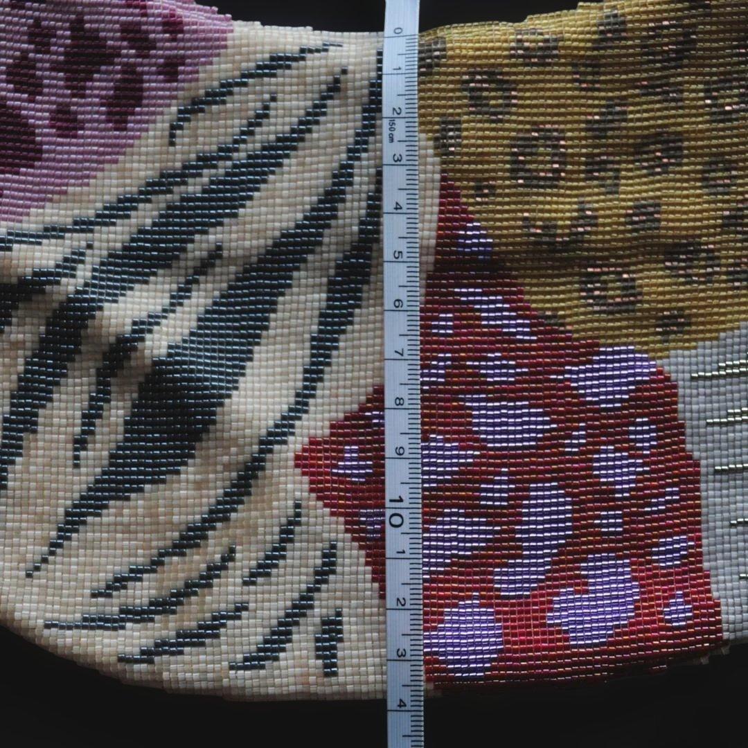 マルチカラー デリカビーズ織　ポシェット