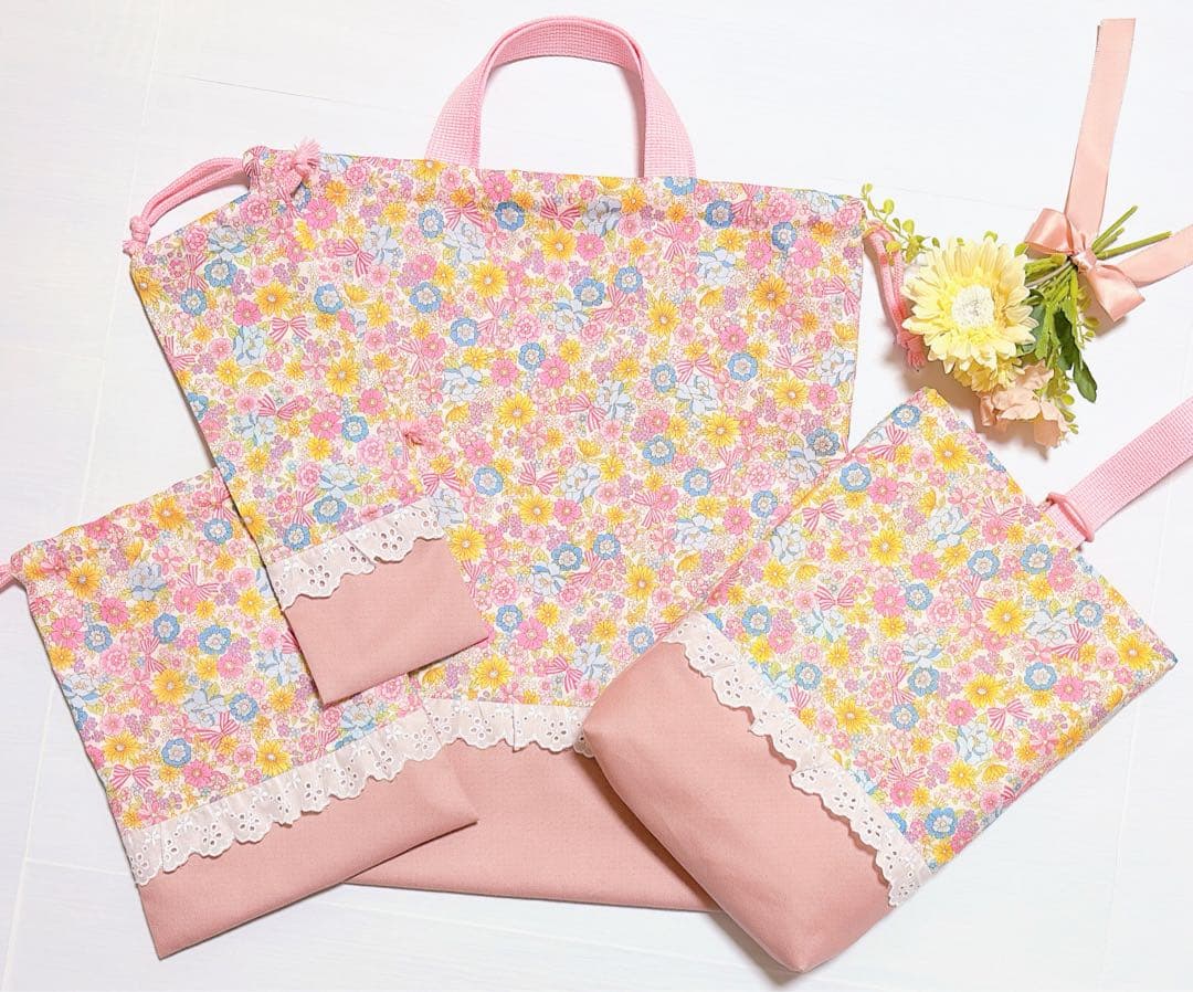 オーダーページ　レッスンバッグ　上履き入れ　体操服袋　ハンドメイド　入園入学