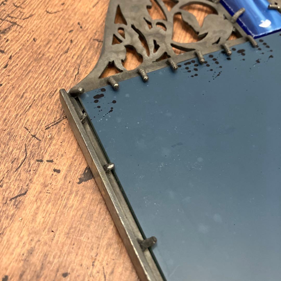 アンティーク ヴィンテージ フレームミラー ウォールミラー ステンドガラス 鏡