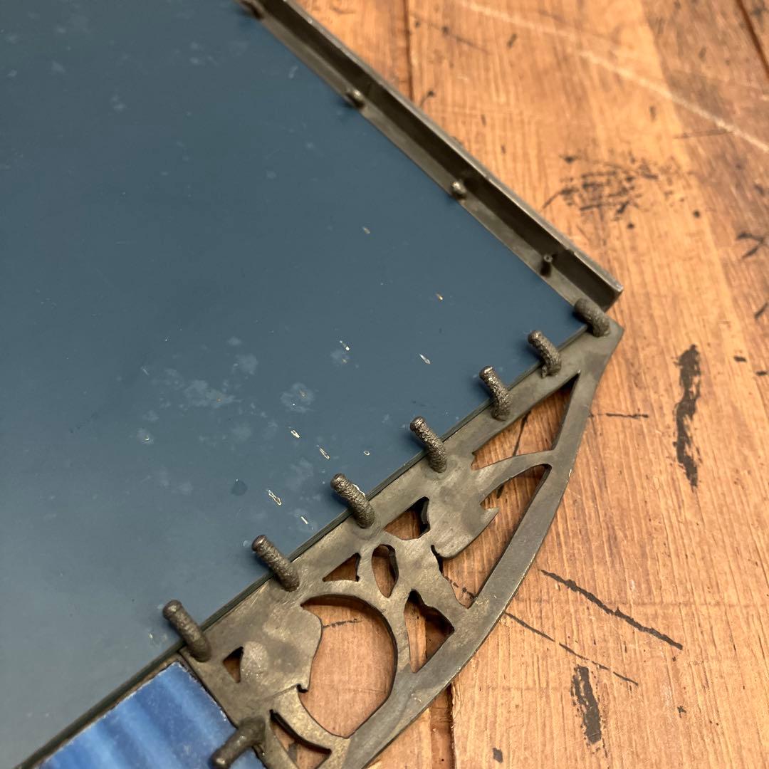 アンティーク ヴィンテージ フレームミラー ウォールミラー ステンドガラス 鏡