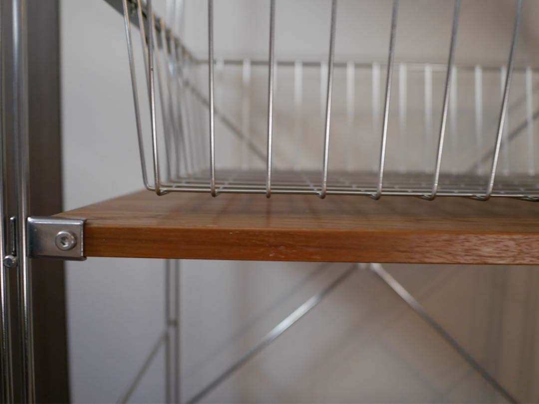 【送料込み】無印良品ステンレスユニットシェルフウォールナット※カゴなし※