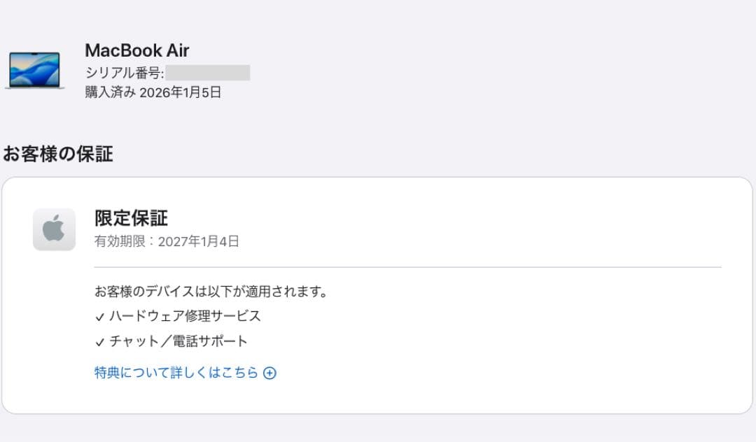 MacBook Air M4/32GB/512GB/スカイブルー/US