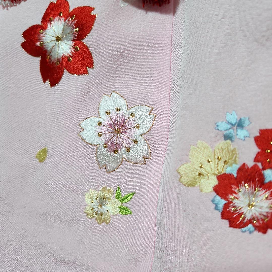 #119 (保管品）七五三  正絹 被布セット 草履　巾着