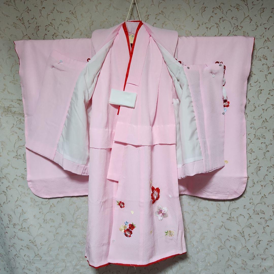 #119 (保管品）七五三  正絹 被布セット 草履　巾着