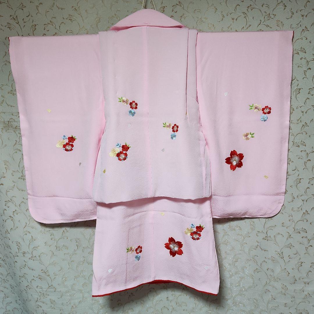 #119 (保管品）七五三  正絹 被布セット 草履　巾着