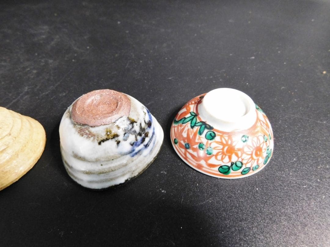 京焼名工 六代 清水六兵衛 色かわり盃 5客 お猪口 茶杯