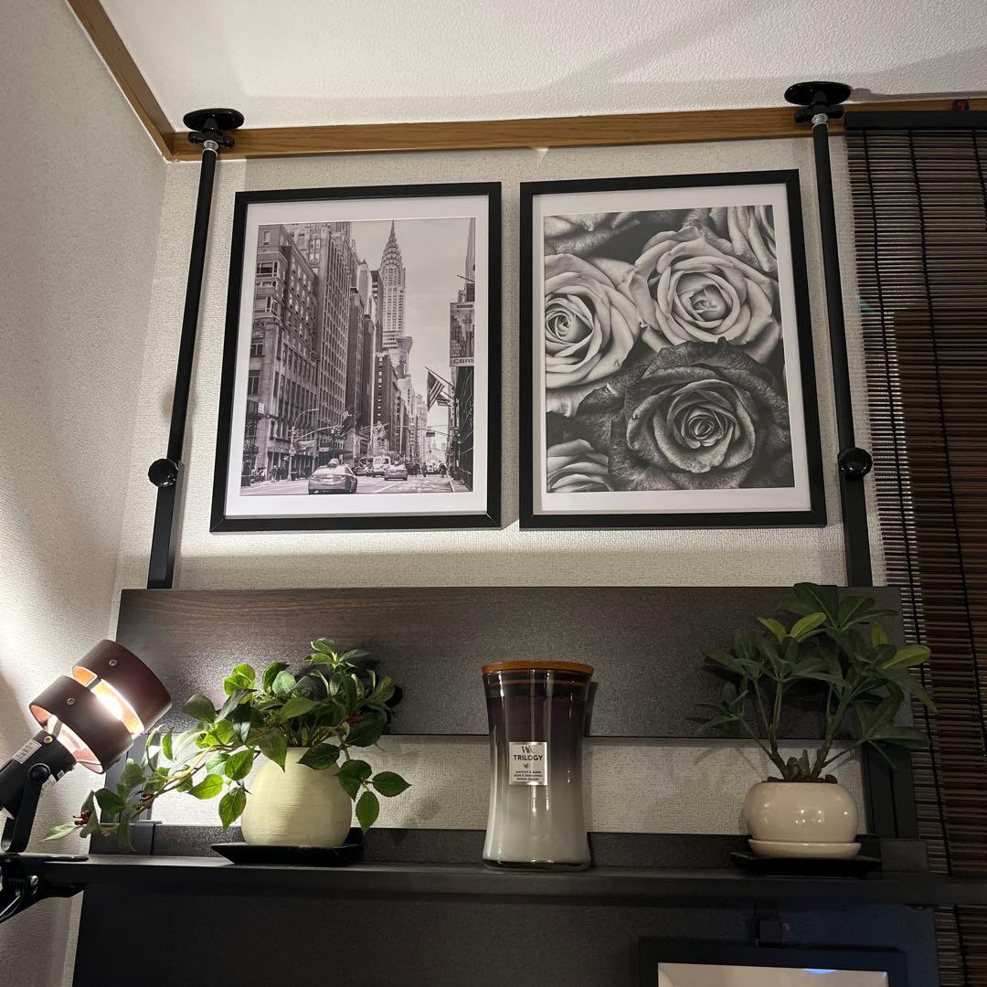 モノクロ ファッションアートポスター A3サイズ 4点セット　コットンキャンバス