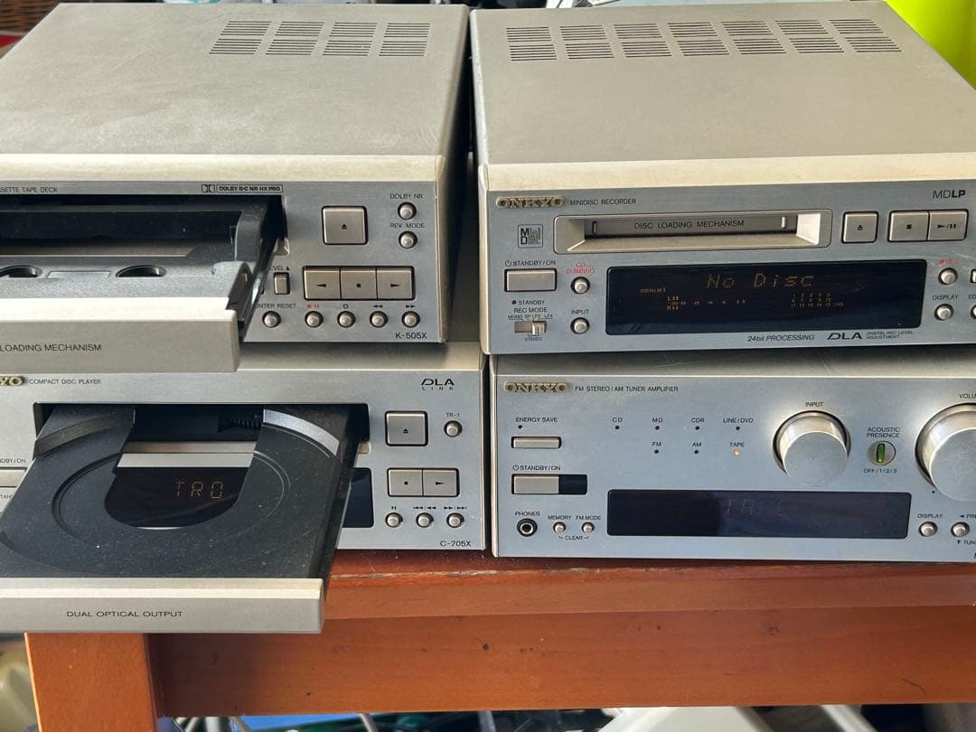 ラジオ・コンポ 0316)ONKYO K-505X MD-105AX C-705X R-805X