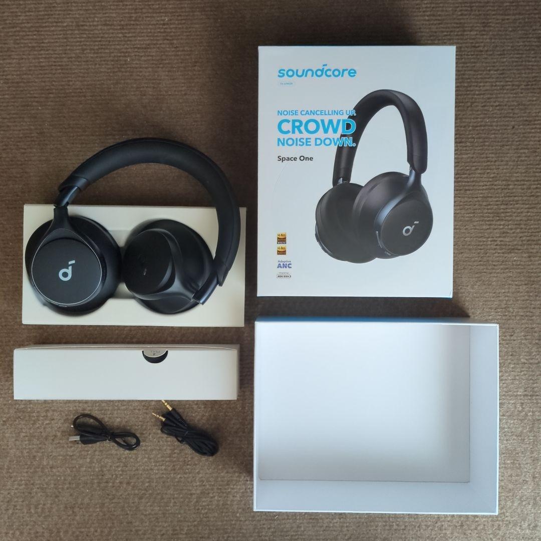 【美品】Soundcore Space One ワイヤレスヘッドホン - 黒