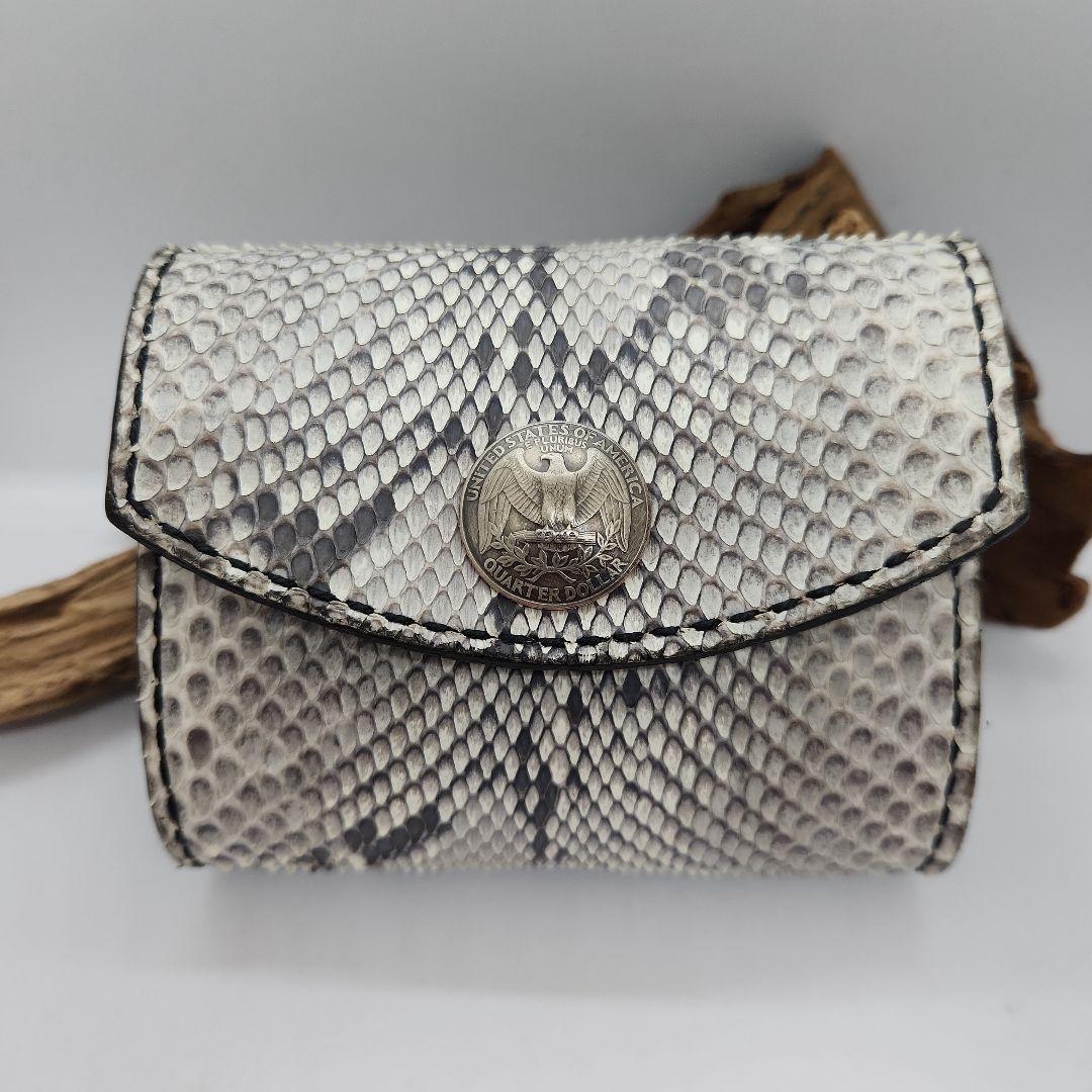 《ハーフウォレット》☆ダイヤモンドパイソン&栃木レザー☆レザーウォレット