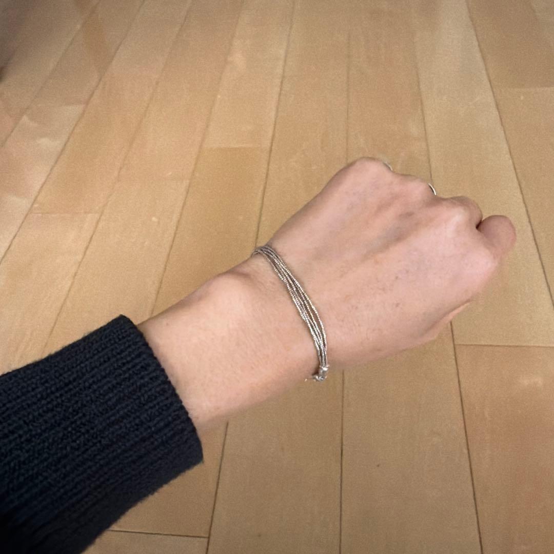 ▫️BR204▫️カレンシルバー　華奢な　5連　ブレスレット