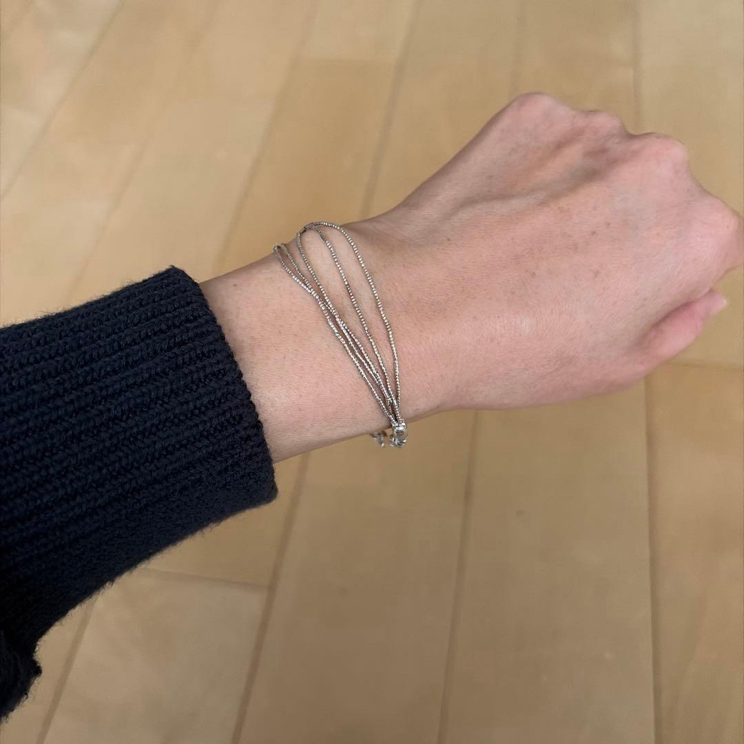 ▫️BR204▫️カレンシルバー　華奢な　5連　ブレスレット