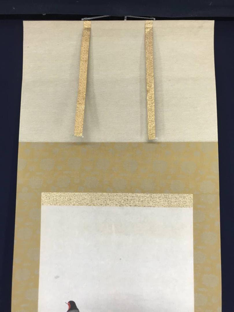 【複製】西村青嵐/牡丹小禽図/花鳥図/牡丹図/工芸品/掛軸/名家伝来/AC-96