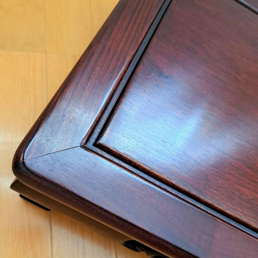 花台　木製　透かし彫り　唐草　飾り台　敷台　香炉台　盆栽台