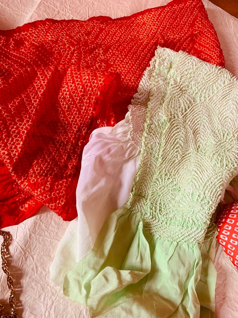 七五三　7歳の女の子のお支度クリスマスハーフ成人式へ華やかに着回せるお着物セット