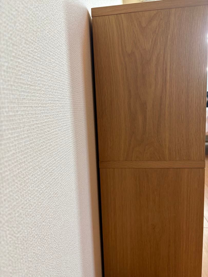 【引出し付】無印良品スタッキングシェルフ　オーク材3段×2列