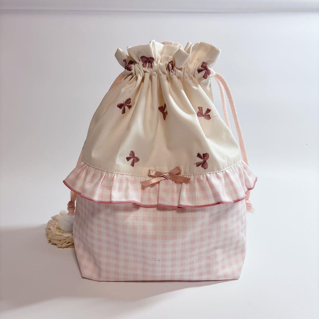 runa様　上履き袋　体操着袋　ヌビ　キルト　ハート　コップ袋　マチ付き