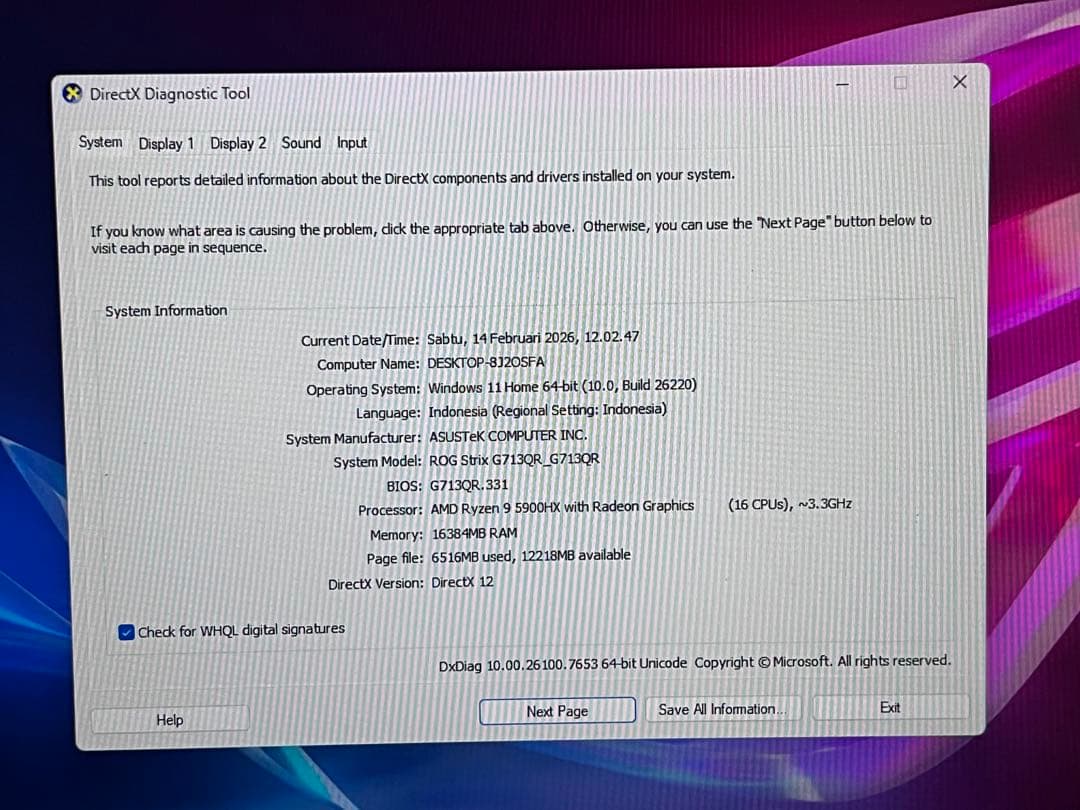 その他ノートPC本体 ROG STRIX G17 G713QR