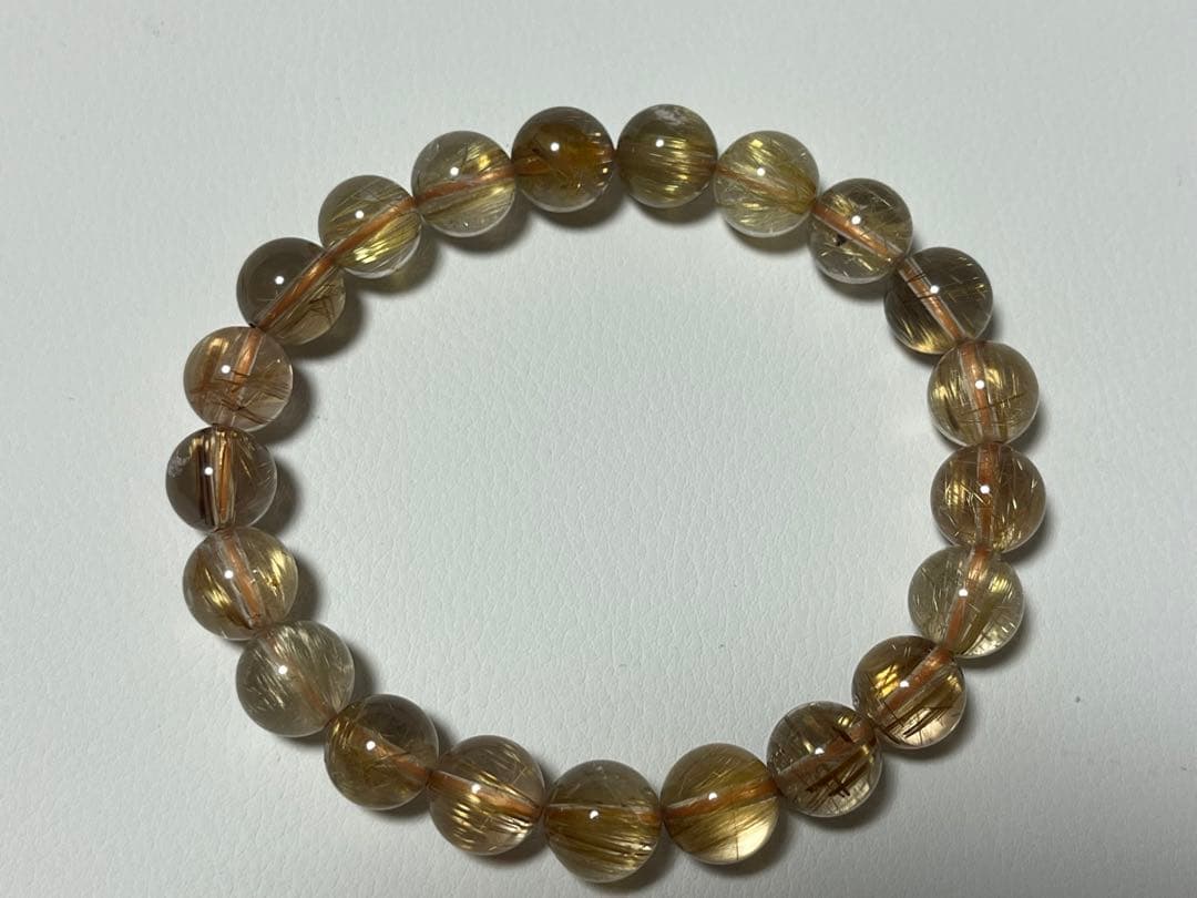 高品質です！ゴールドルチル ブレスレット 約9mm  ①