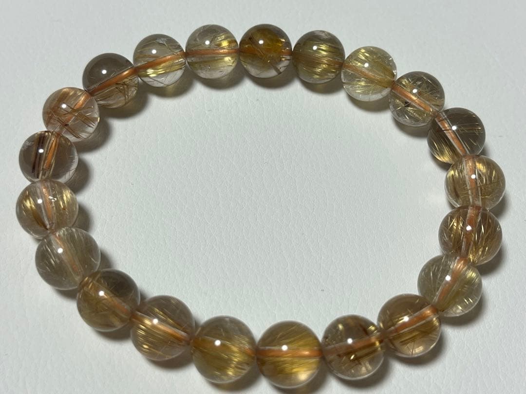 高品質です！ゴールドルチル ブレスレット 約9mm  ①