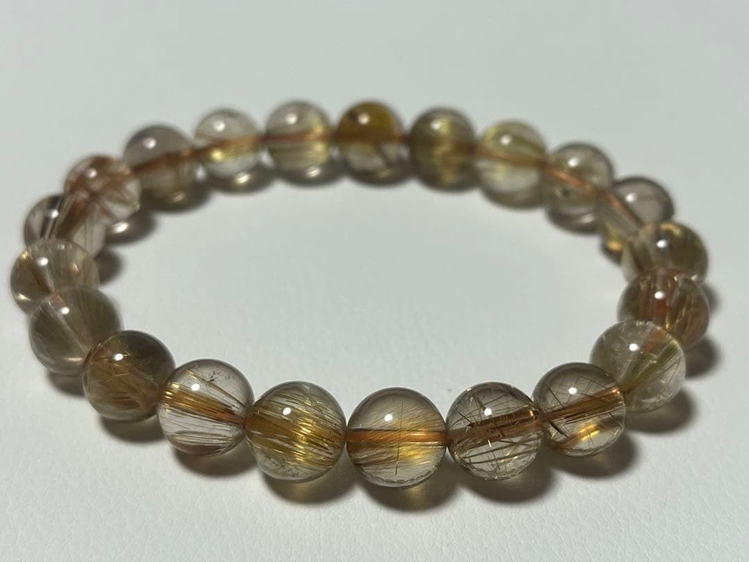 高品質です！ゴールドルチル ブレスレット 約9mm  ①