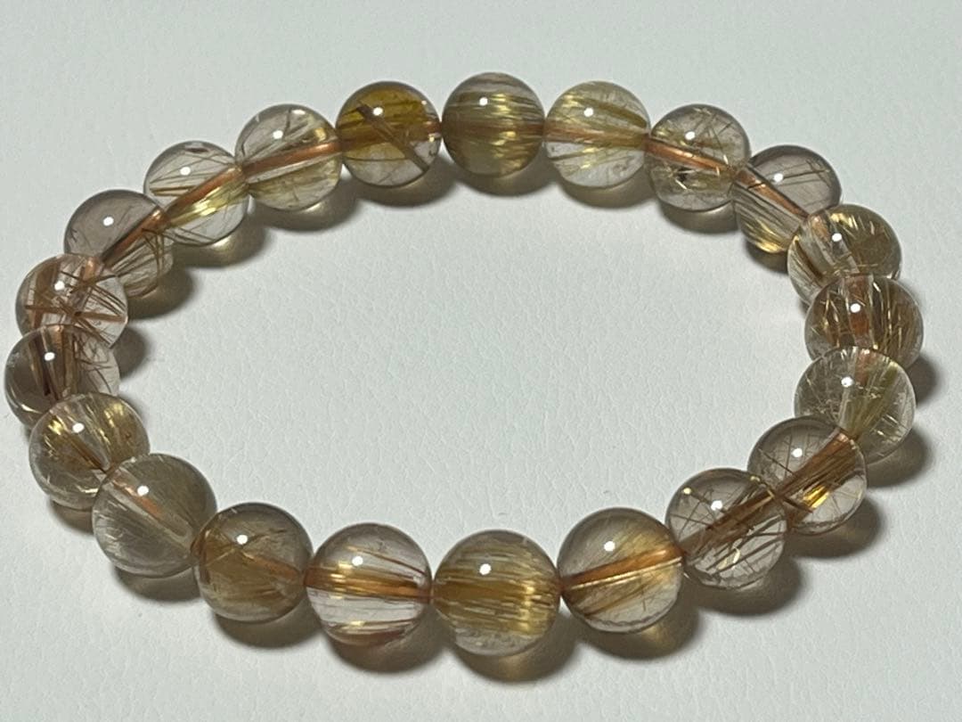 高品質です！ゴールドルチル ブレスレット 約9mm  ①