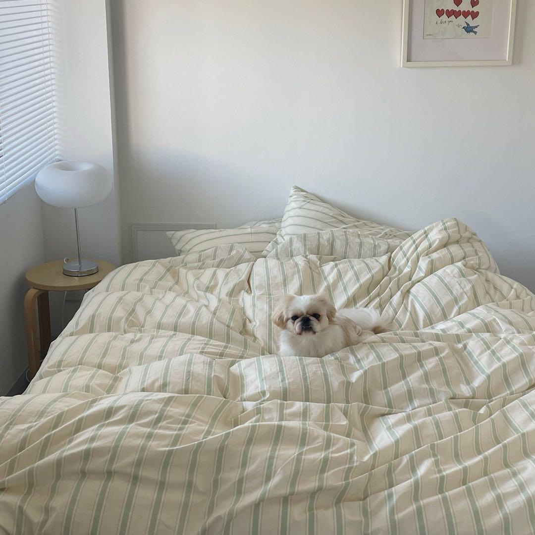 布団カバーセット ストライプ ダブルベッドサイズ【Ohouse】