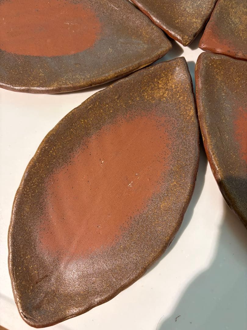 備前焼　見附文雄　葉皿　5枚