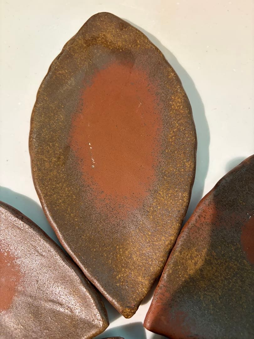 備前焼　見附文雄　葉皿　5枚