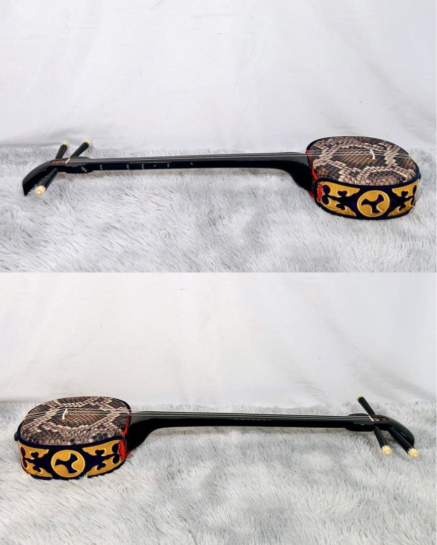 【動作品】沖縄三線 三味線　合皮　初心オススメセット　希少カラー