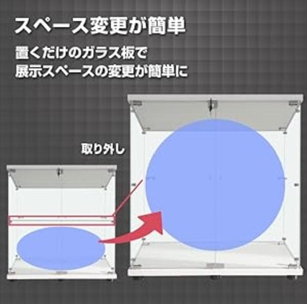 【新品】フィギュアケース 2段ワイド 棚 ホワイト コレクションケース ガラス