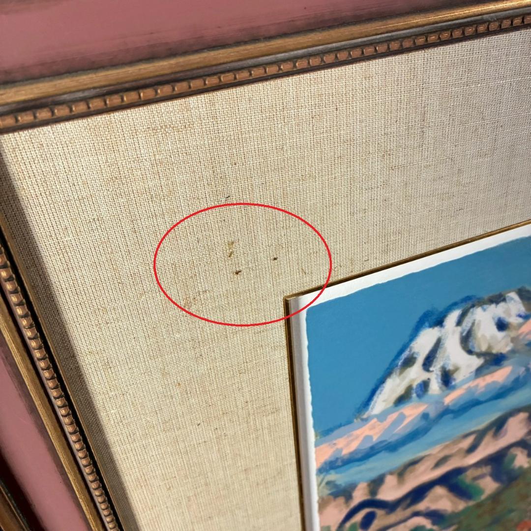 梅原龍三郎「松に富士山」リトグラフ 印章有 額縁入り 風景画 文化勲章受章