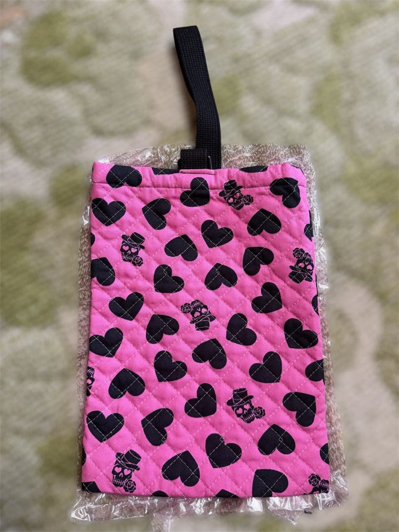 値下げ可能。ハート柄キルティングナップサック、上履き袋、余り生地