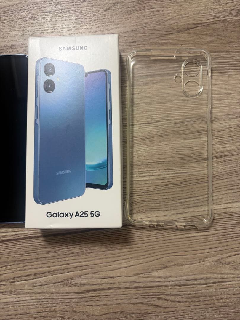 Samsung Galaxy A25 5G 本体 ブルー ケース付き