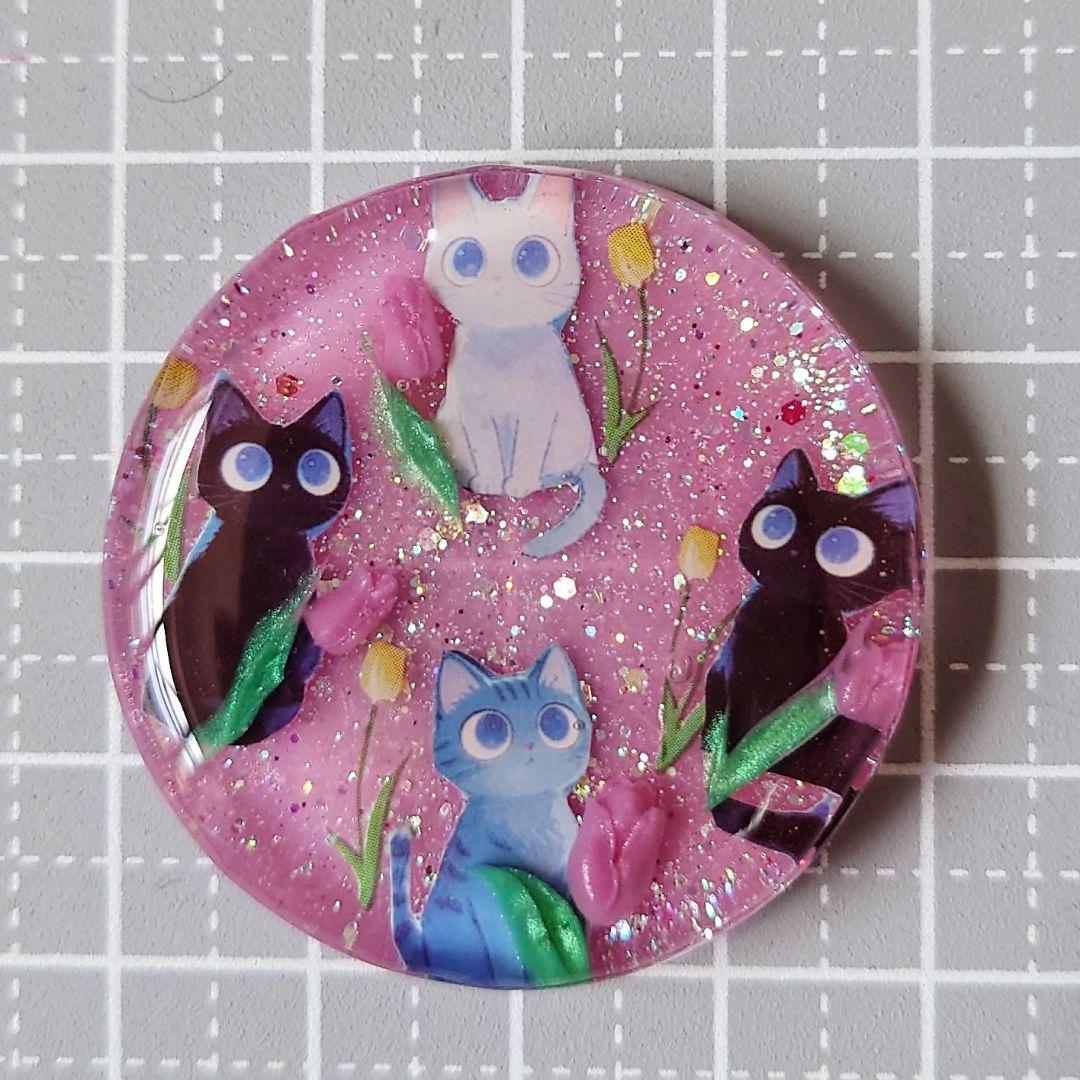レジン　猫　ヘアゴム　ブローチ　ポニーフック　No.623
