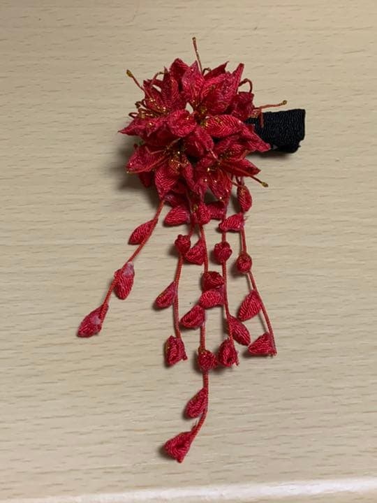 彼岸花・曼珠沙華　髪飾り② 簪　ドール用　つまみ細工　ハンドメイド　御注文ページ
