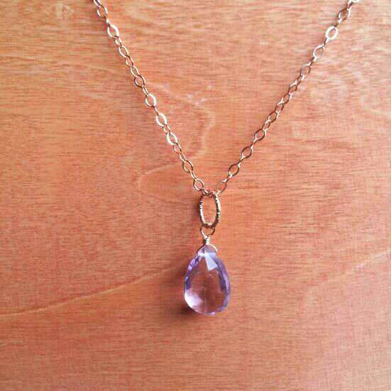 14kgf ピンクアメジストとレインボームーンストーンのチャーム