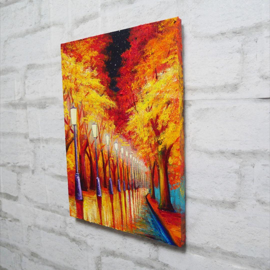 油絵 油彩 油彩画 絵 絵画【夜の秋】