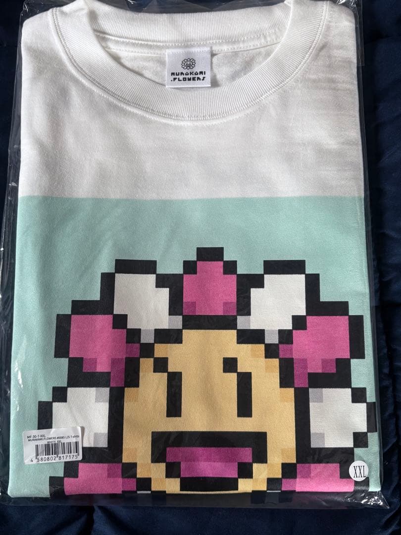 村上隆ドットフラワーロングTシャツ ホワイト &ブラック L / XXL
