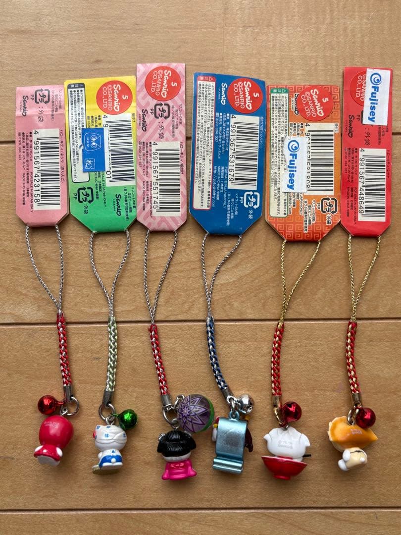 長野栃木限定ハローキティご当地ストラップ 6個セット