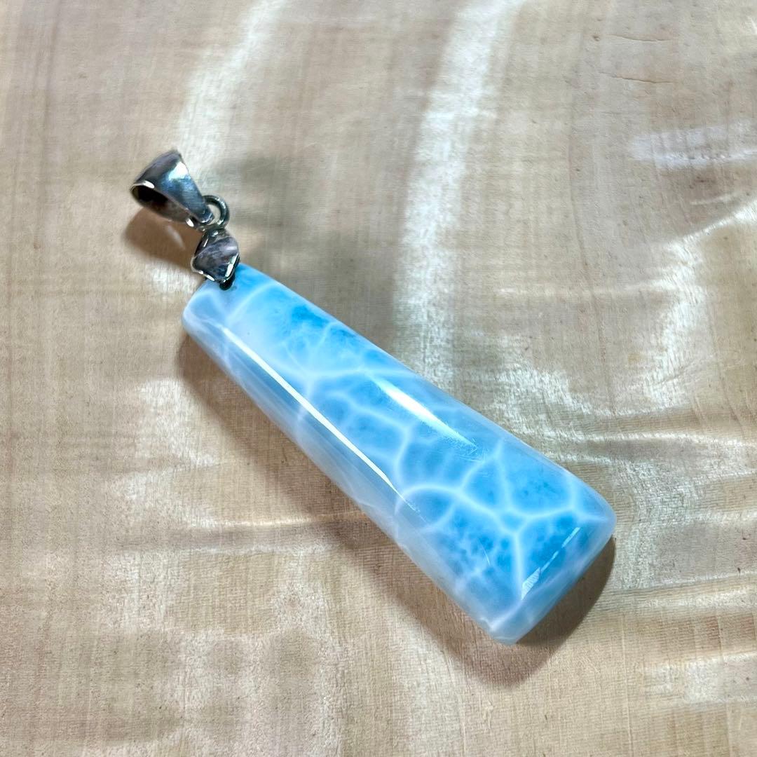 透け感綺麗　高品質　ラリマー　ペンダントトップ