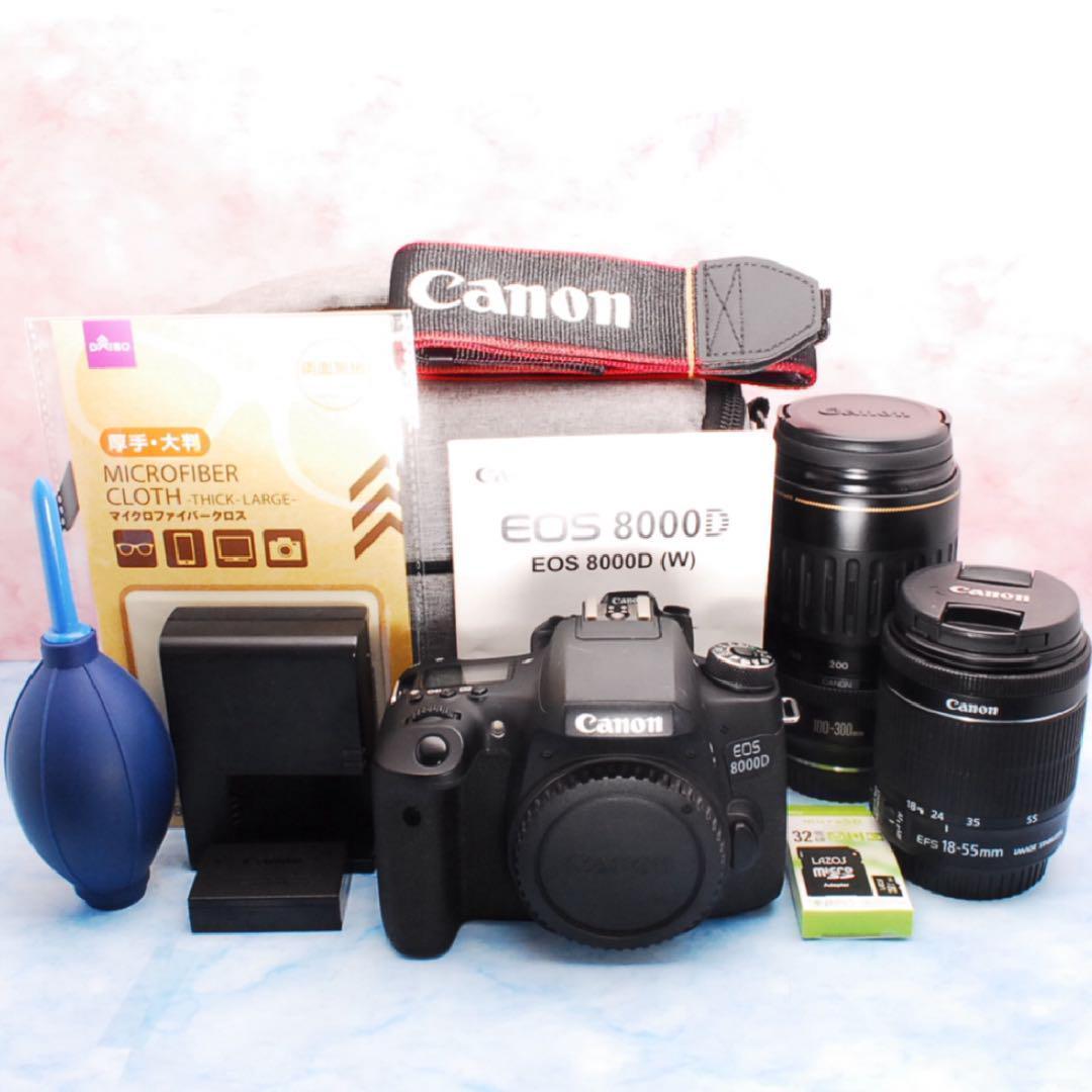 Wi-Fi☆Canon EOS 8000D☆Wレンズ☆一眼レフカメラ☆入学式