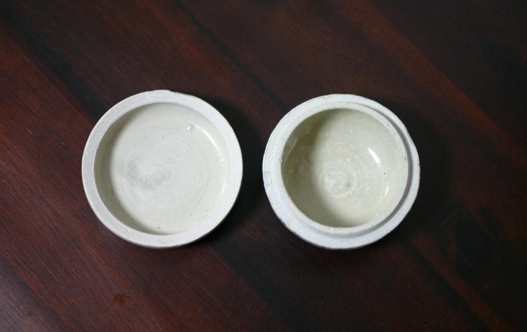 ベトナム陶器　染付合子　海上がり陶器　アンティーク　香合　ホイアン難破船