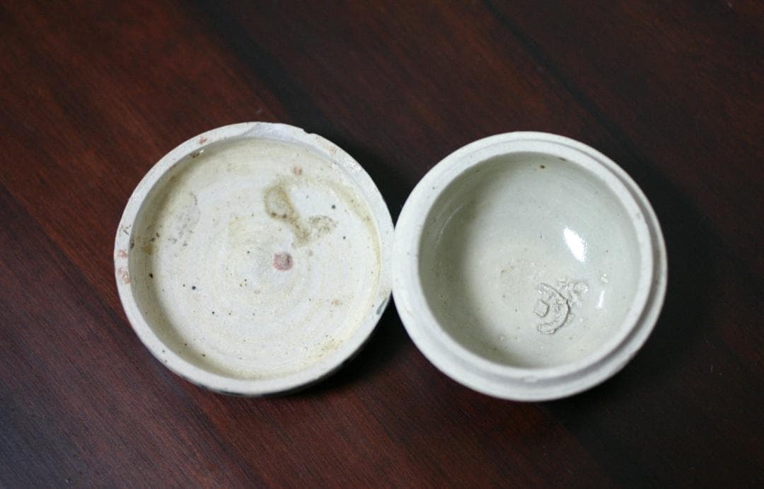 ベトナム陶器　染付合子　海上がり陶器　アンティーク　香合　ホイアン難破船
