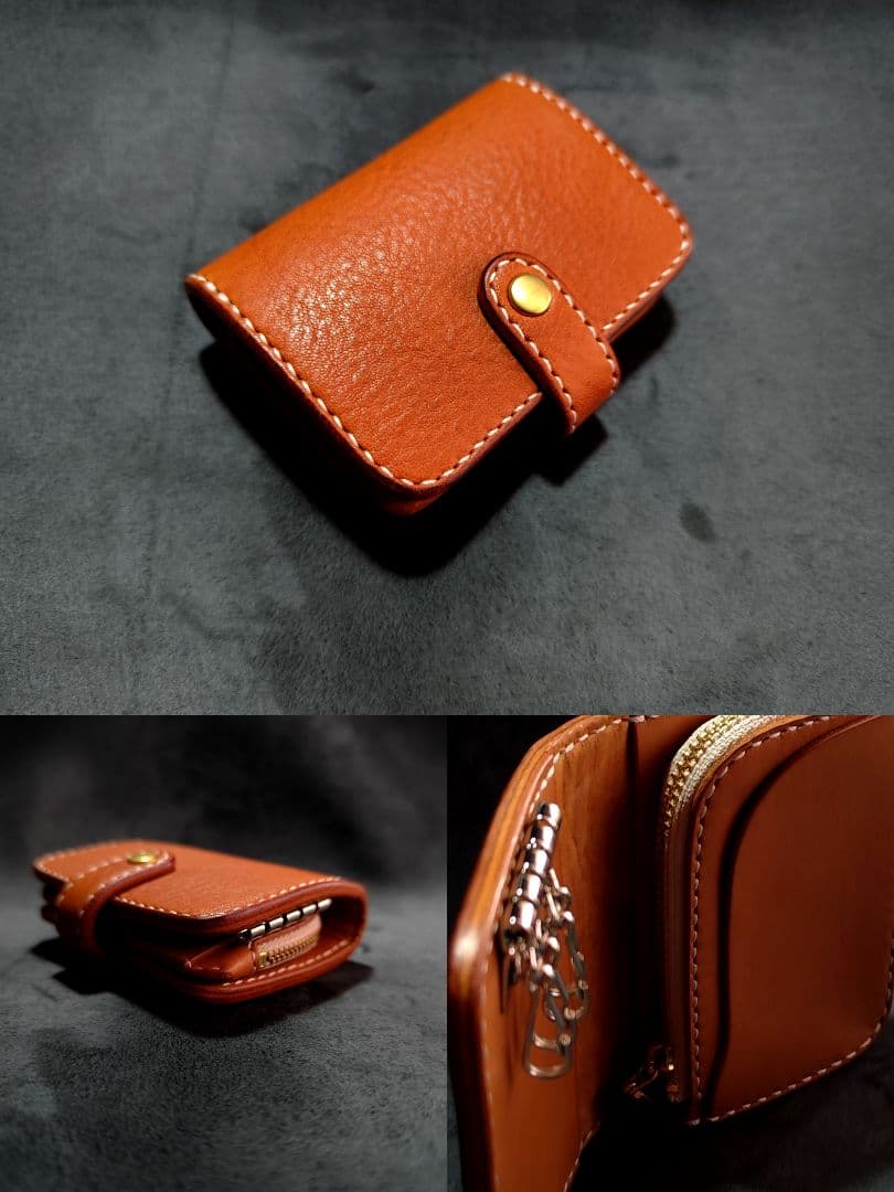 カード/ケース　ミニウォレット　キーケースキャメル