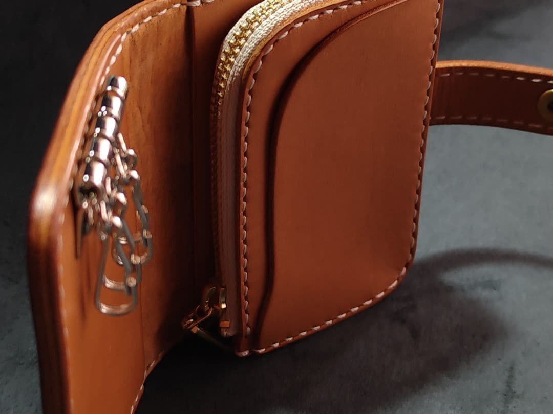 カード/ケース　ミニウォレット　キーケースキャメル