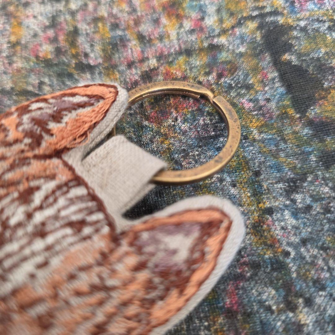 ❁ハンドメイドになります❁ リングチャーム付き　アップリケトートバッグ