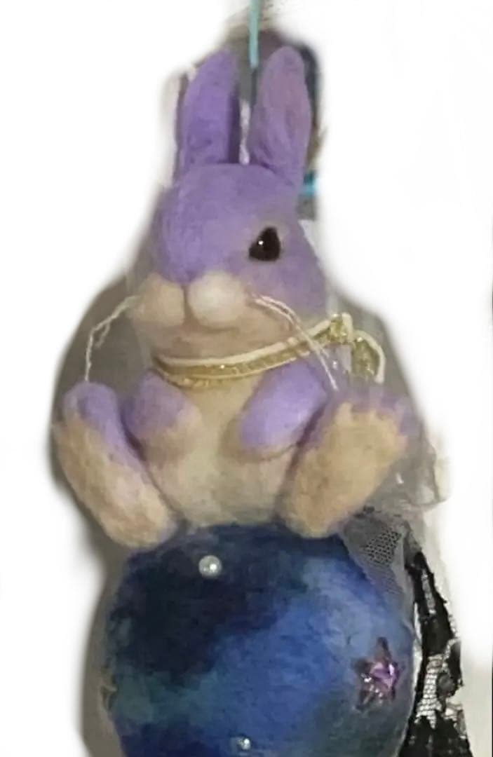 限定値下げ 羊毛フェルト うさぎ 宇宙 地球 オーナメント 飾り ハンドメイド