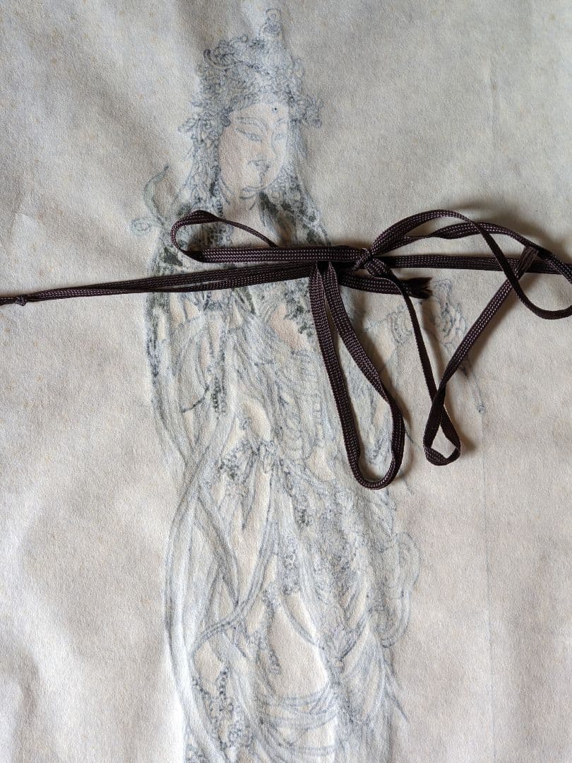 ♦仏画 雲上観音菩薩 書画 水墨画額入りコレクション 骨董品 アンティーク