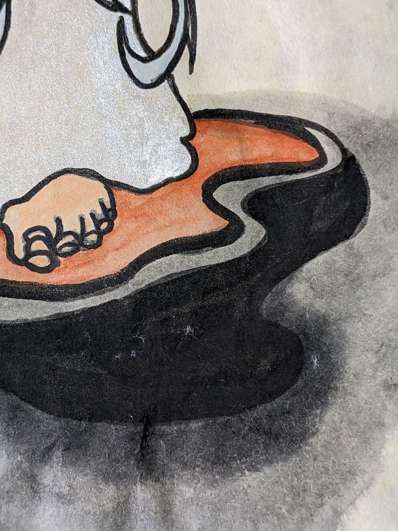 ♦仏画 雲上観音菩薩 書画 水墨画額入りコレクション 骨董品 アンティーク